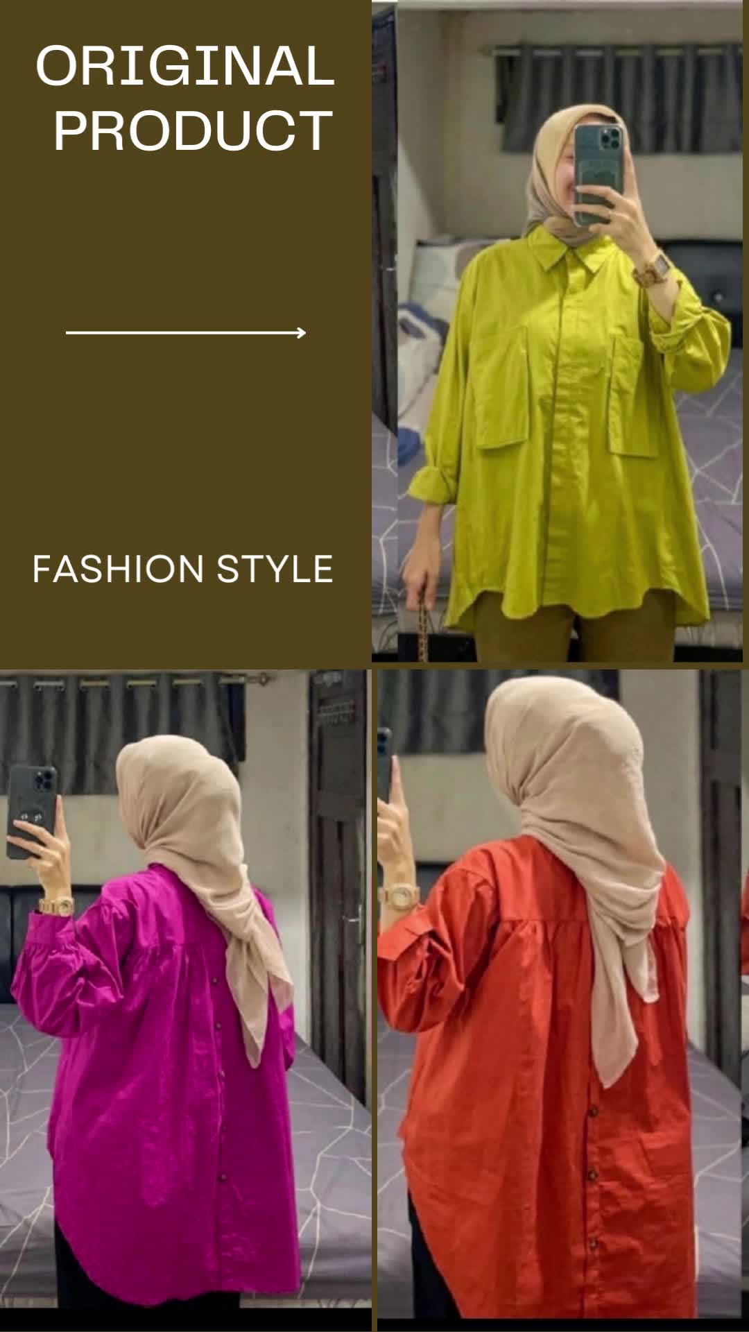 seira id I  Pocket Baju Wanita Lengan Panjang Atasan Wanita Kekinian FULL KANCING SAKU HITS OOTD SELEBGRAM Kemeja Terbaru Oversize Lembut Nyaman Rayon Premium