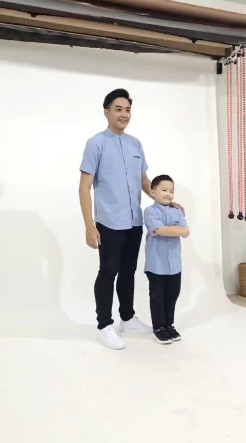 Yodan Koko Kemeja Kurta Couple Ayah dan Anak Coklat Mahogany Lengan Pendek Original Baju Muslim Dewasa Katun