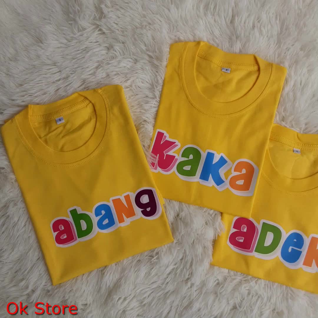 Baju Kaos Couple Anak Kaka Adik Abang Cewek Cowok Serba Pasangan Laki dan Perempuan Atasan  Keluarga Katun  Wanita  Distro