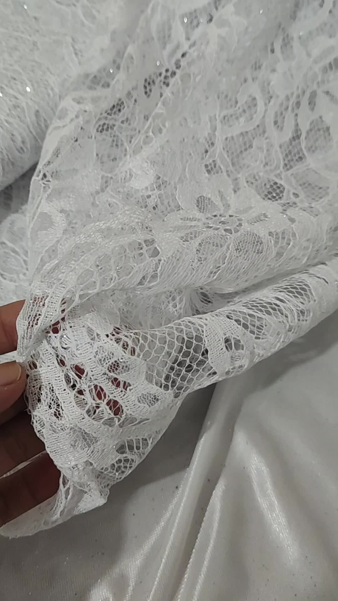 KAIN BRUKAT / BROKAT GLITTER / KAIN BRUKAT UNTUK SELENDANG DEKOR / KAIN LAPIS DEKORASI baju putih