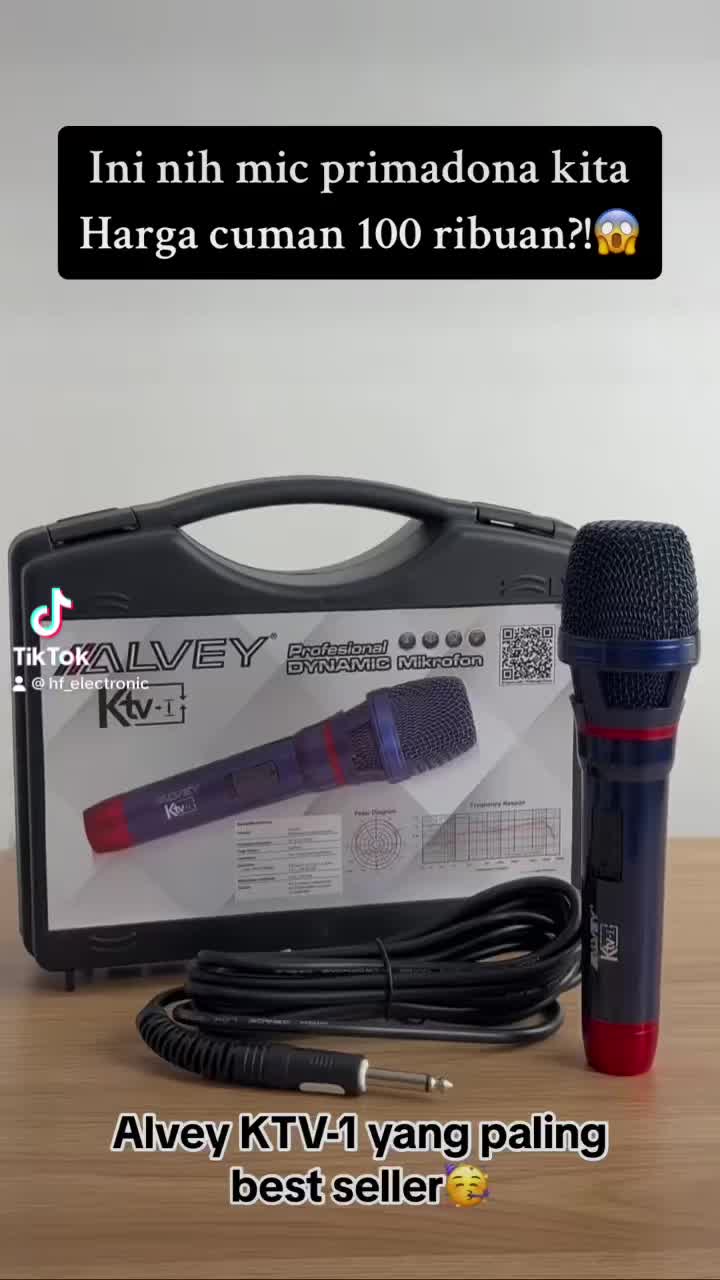 Mikrofon Kabel Alvey KTV-1 Wire Microphone Profesional Vocal Karaoke Mic Original HF_ELECTRONIC