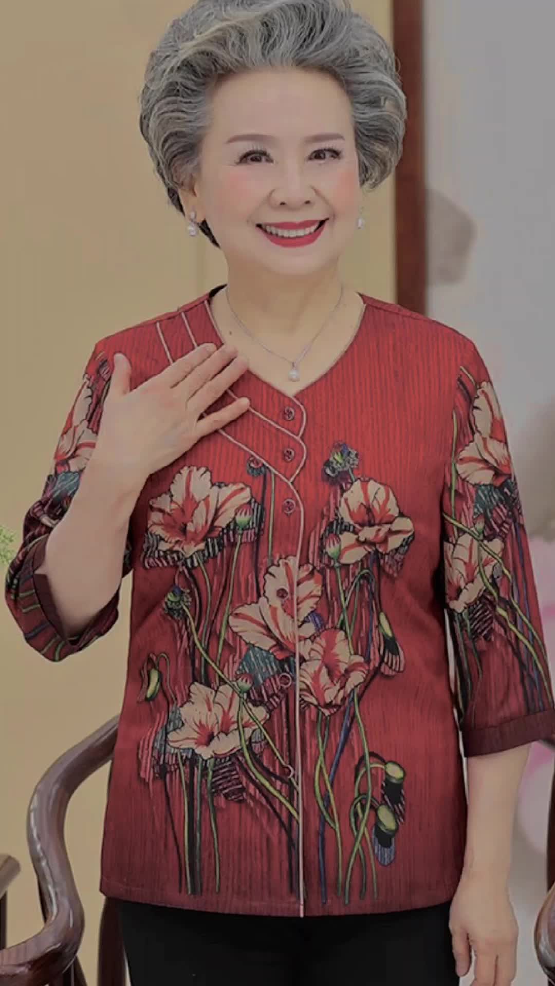 Atasan healthy floral 0002 original Three M baju nenek orang tua murah terbaru trending import cina keren terlaris best Santai