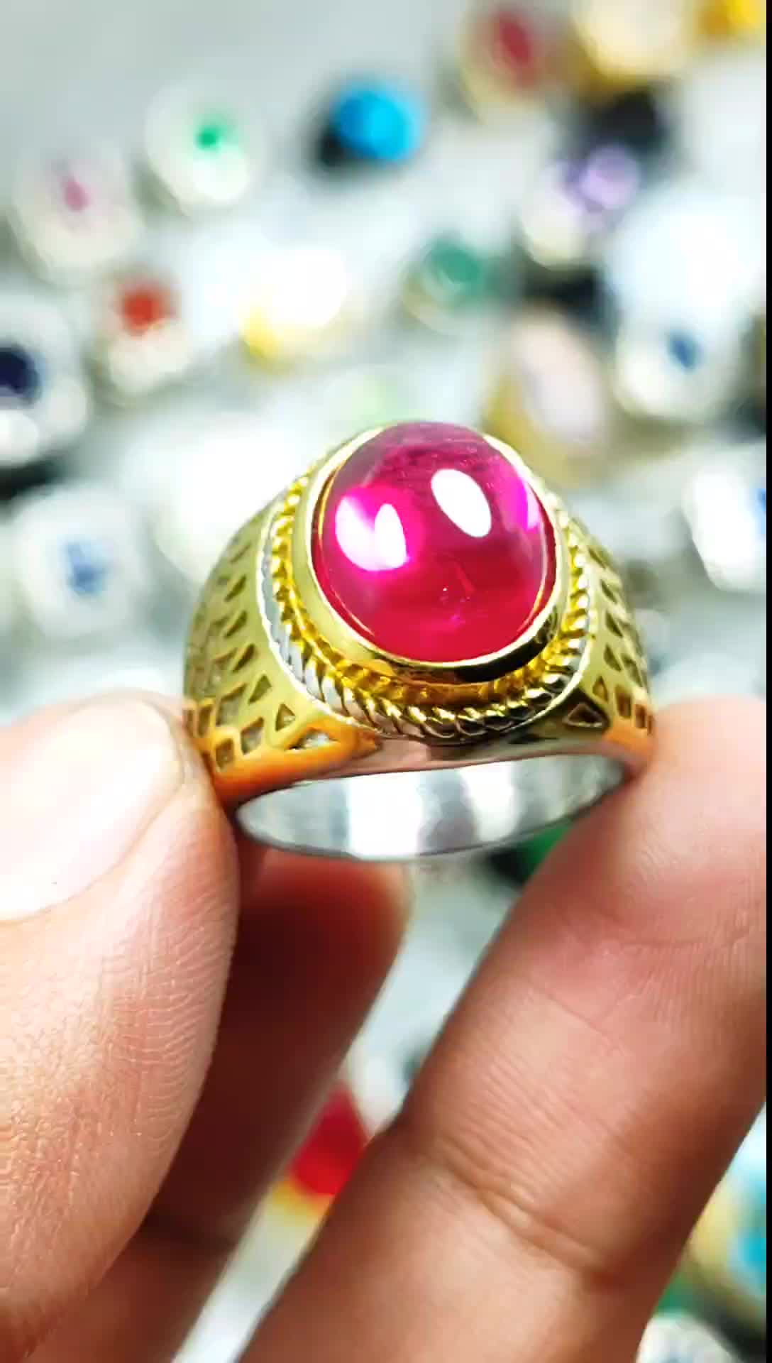 Cod Batu Cincin Permata Siam Bangkok Thailand Hardness Top Quality Ring Titanium