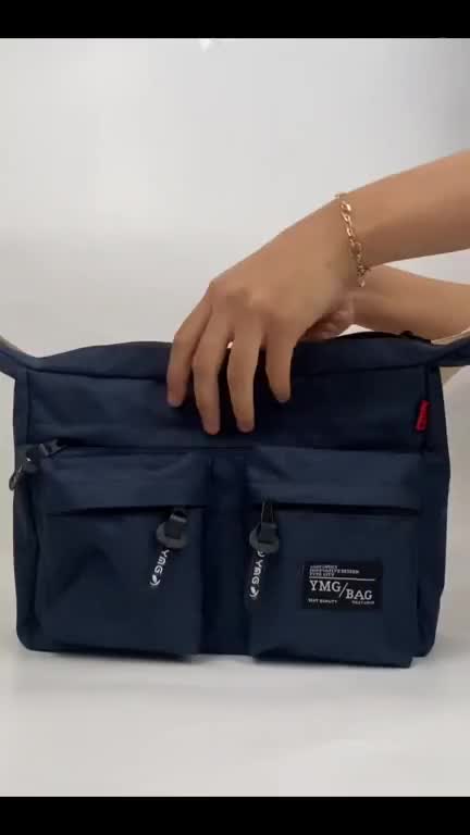 Tas Selempang Distro Pria Kanvas Tas Sekolah Kuliah Casual Hitam
