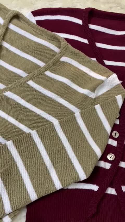 Eileen Cardigan Strip - Atasan Rajut Wanita BB 40KG - 65KG