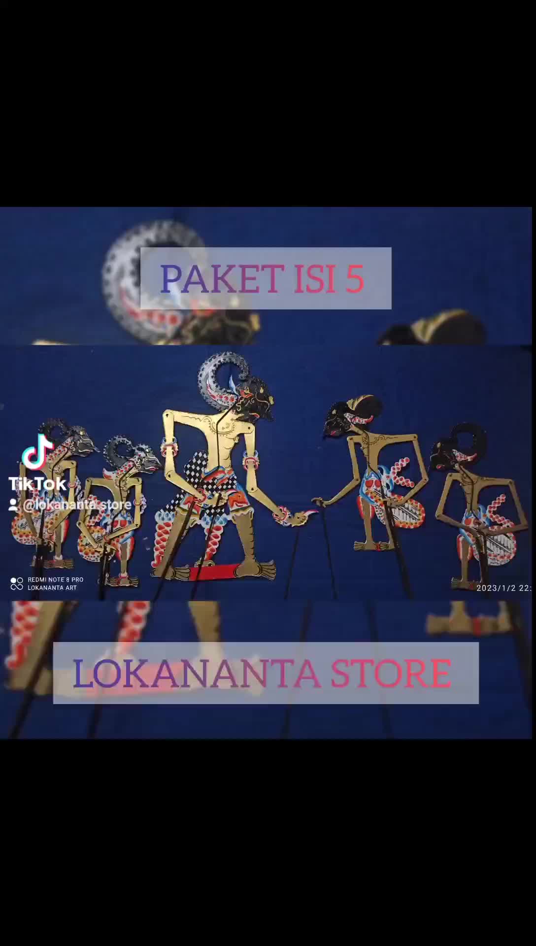 PANDAWA LIMA WAYANG KULIT BAHAN DUPLEK ISI LIMA WAYANG