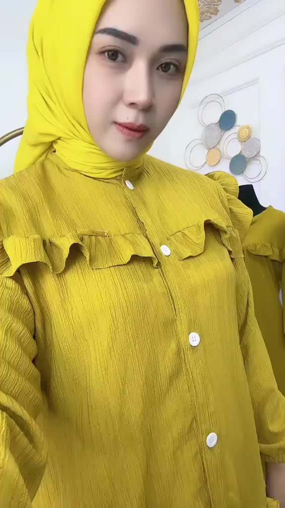 Kemeja Ruffle Crinkle Premium Ld 130 - Ld 140 Polos