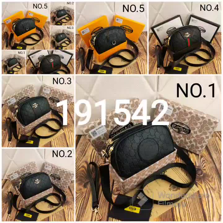 BAMBEG - Tas Selempang Wanita Oval FREEBOX Kekinian Special Edition ( Black ) 191546
