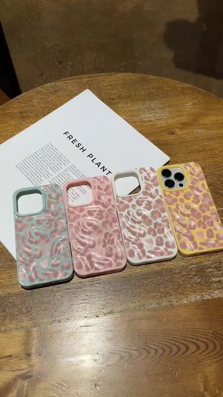 Case HP Kompatibel Untuk IPhone 11 16 12 15 13 14 Pro Max 12 14 16 15 13 Pro 16 14 15 Plus Fashion Grafiti Motif Macan Tutul Mewah Bergelombang Ruffle Air Silikon Glossy Soft Cover