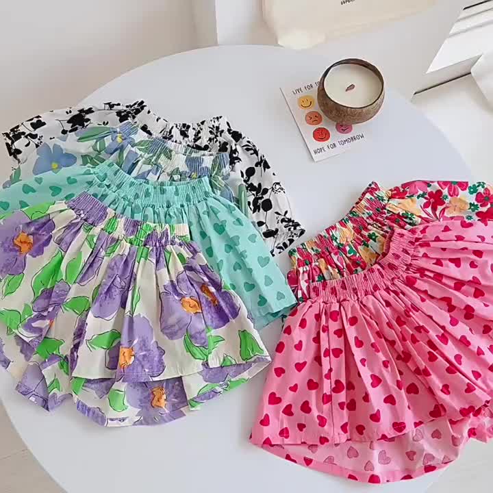 BOBOHO - Rok Anak Perempuan / Celana Rok Pendek Model Bunga Kuncup Fashion