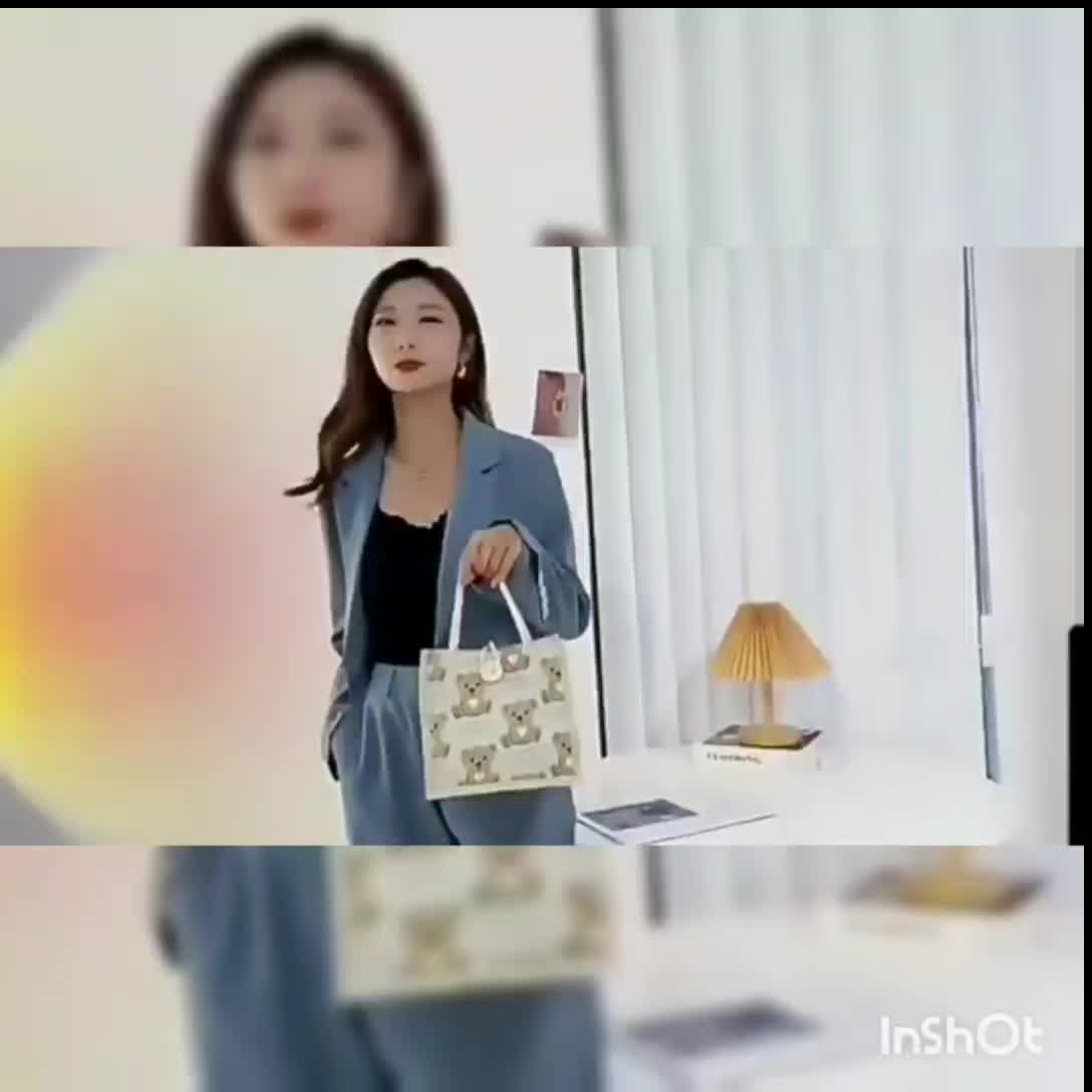 Tas TOTE BAG CANVAS Import TB426 Wanita Cewek