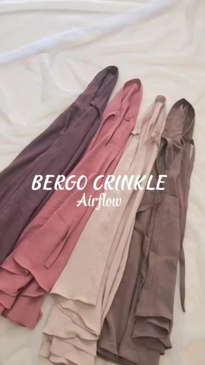 Kerudung Bergo Crinkle Airflow Jumbo XXL Jilbab Instan Premium Syari  Khimar  Cantik