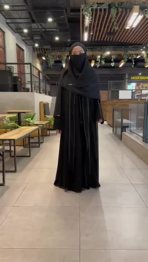 Abaya Outer Abaya Hitam Abaya Jetblack SALSABILA Arab Gamis Muslim Wanita