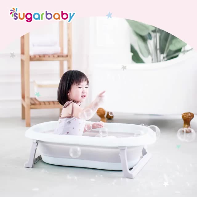 MOMS_Sugarbaby foldable baby bathtub dengan heat sensor panas F76NEW & F79 / Bak Mandi Bayi Lipat
