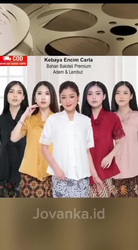 Atasan Kebaya Kartini Wanita Remaja Dewasa Modern Elegan Mewah Lengan Pendek Bahan Baloteli Laser Cut Aneka Warna Terbaru | Pakaian Kerja Wisuda Acara Pesta Kondangan Tunangan Lamaran Akad NIkah Kekinian Carla