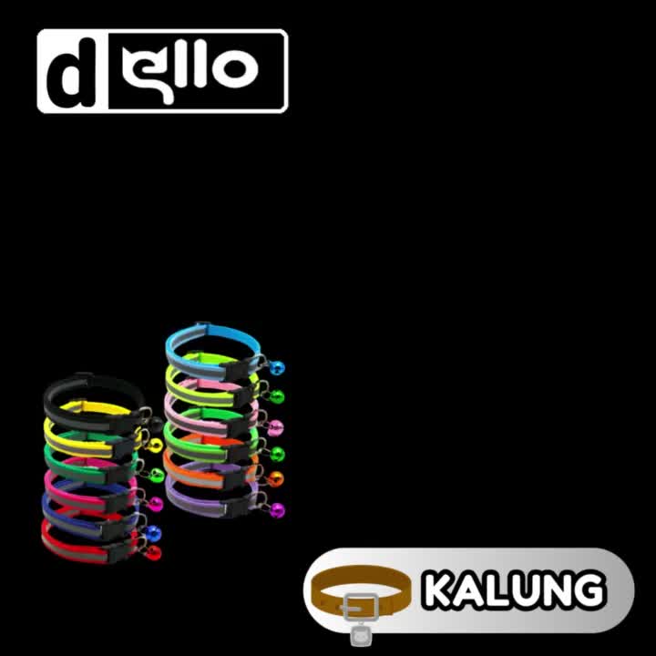 KALUNG KUCING BISA MEMANTULKAN CAHAYA + LONCENG COLLAR REFLEKSI GLOW IN THE DARK DELLO FOR CAT