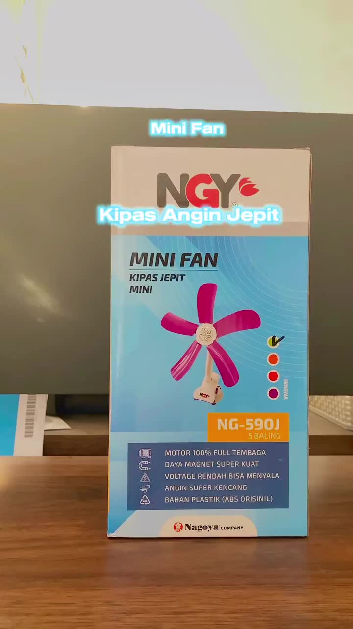 Nagoya kipas Angin Jepit (NG-590J) 5 Baling (Mini Fan Jepit) Nagasaky