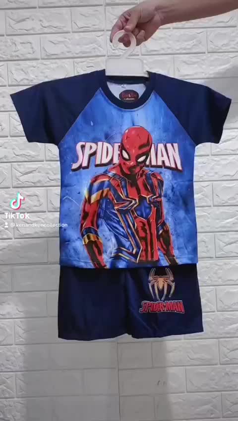 Setelan Anak Laki - Laki / Baju Anak - Anak / Setelan Anak Spiderman / Sablon Depan Belakang
