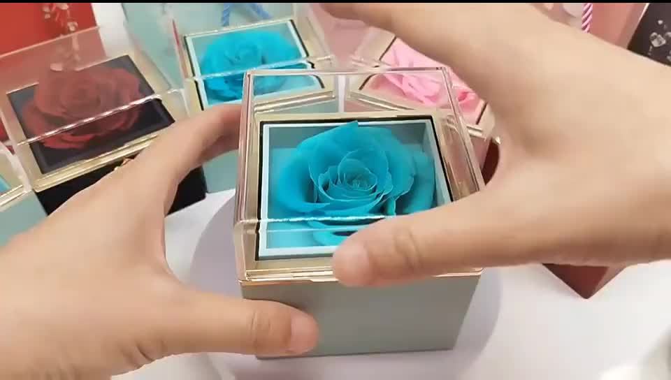 PROMISE RING BOX - HIDDEN JEWELRY / BOX CINCIN NIKAH LAMARAN TEMPAT KOTAK BUNGA MAWAR DIPUTAR HADIAH ANNIVERSARY ULANG TAHUN SUAMI ISTRI COWOK CEWEK PASANGAN KALUNG GELANG KADO PACAR