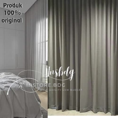 Vitrase gorden transparan luar abu import model smokring dalaman gorden polos jendela pintu Kain Tirai gorden  kamar Curtain