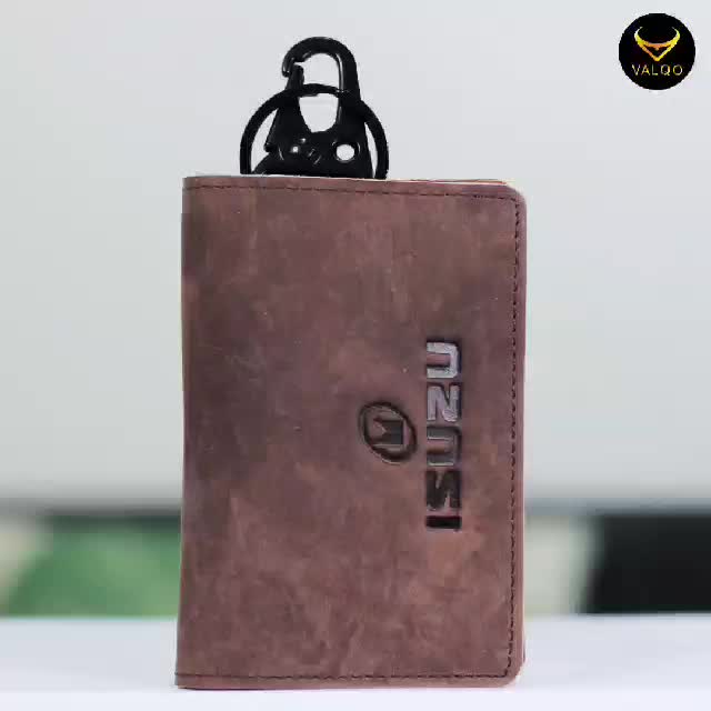 VALQO FABIO Dompet STNK dan SIM Gantungan kunci kulit sapi untuk Mobil Motor STNK SIM Kartu Tol