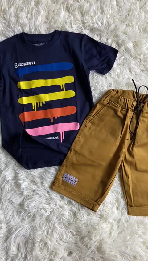 Paket 5 Pcs Setelan Kaos Distro Celana Boxer & Chino Lst Pendek Anak Katun Lengan Pendek 2020 Marun Fashion