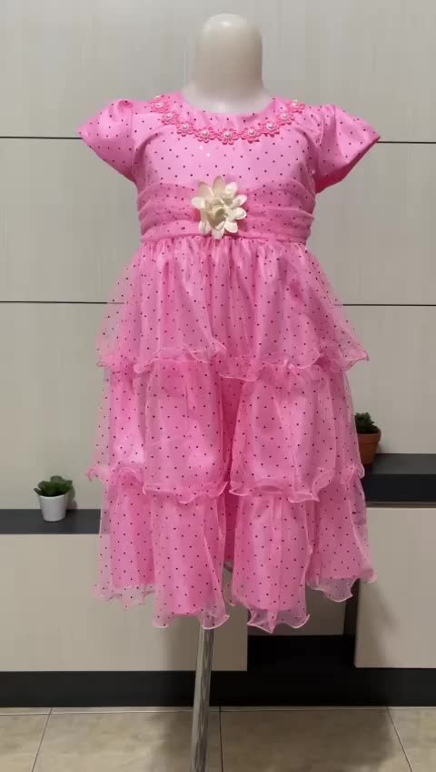 itsme.collection Dress Pesta untuk Usia 3-10 Tahun Boat Neck Manis Slim-fitting Anak Perempuan Fashion Midi