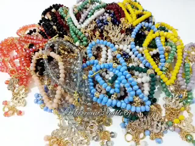 Tasbih Kristal 33 Butir FREE BOX MIX 2in1 Model UK 8mm Panjang +/- 17,5cm - Motif