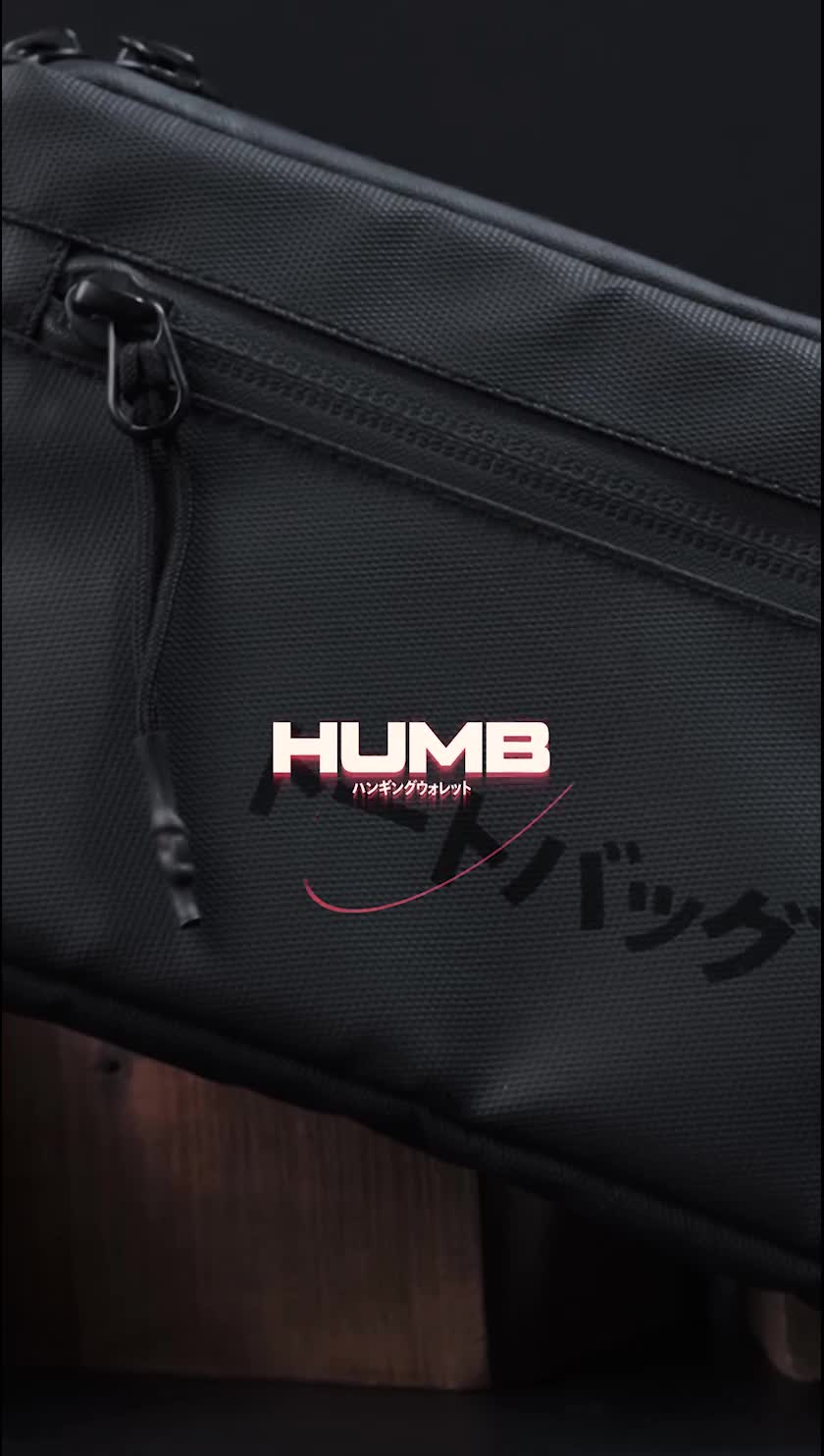 Ikozzi Humb Hanging Wallet Cowok Sling Bag Pria Hitam Handbag Waterproof