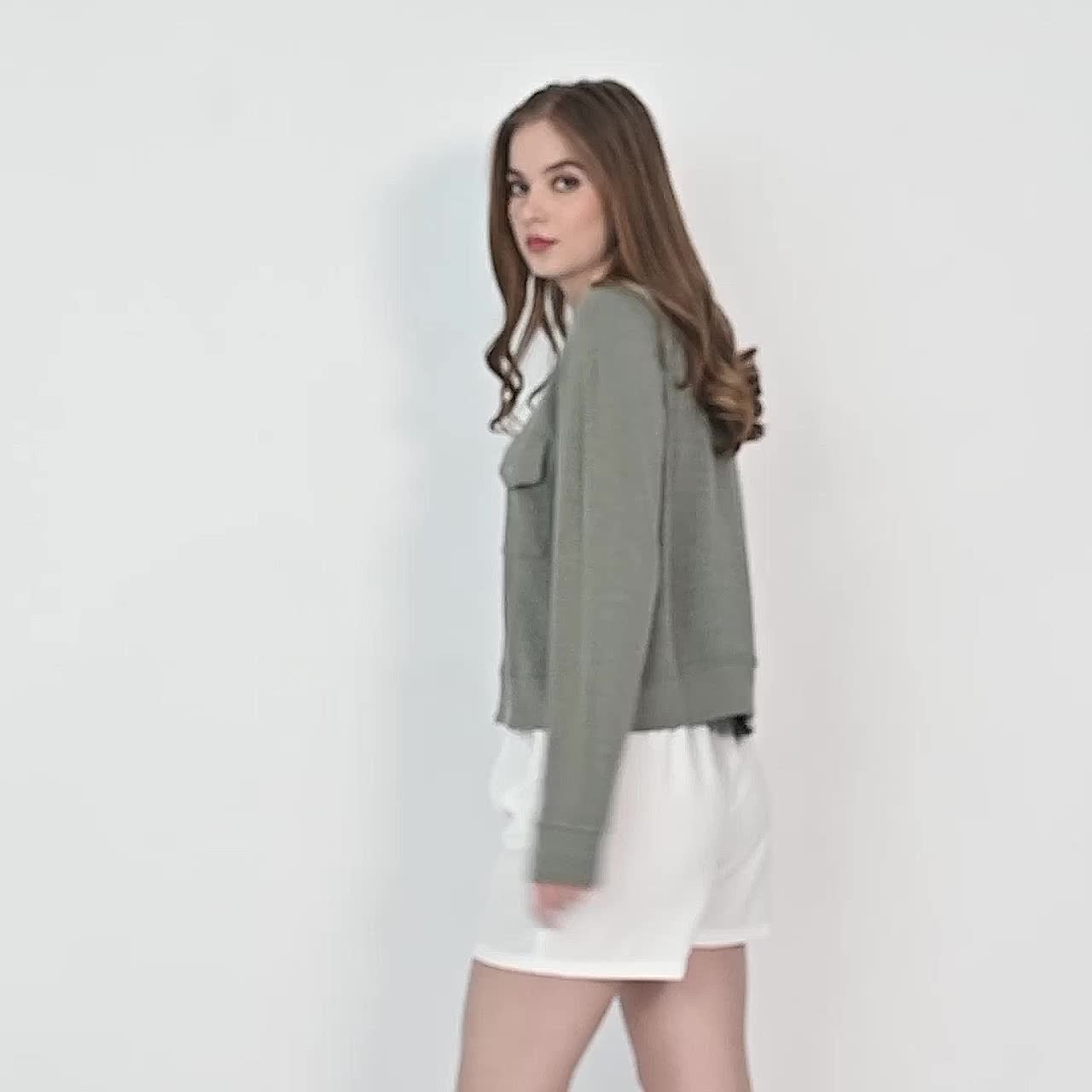 QUEENTIN Oblong Sweater Kargo Wanita 0301 Rib Knit Stretch Premium Polos Lengan Panjang Knitwear