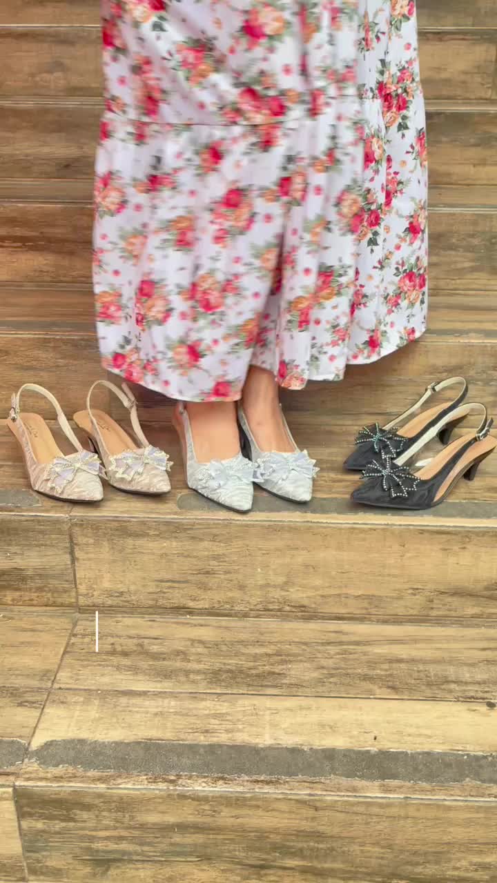 Declare&Dee Dewi Sandal Heels Wanita Mewah Gliter Pesta kondangan 2024 Hak Setengah (3-5 cm) Sol Black Tapak Javarino Shoes heels