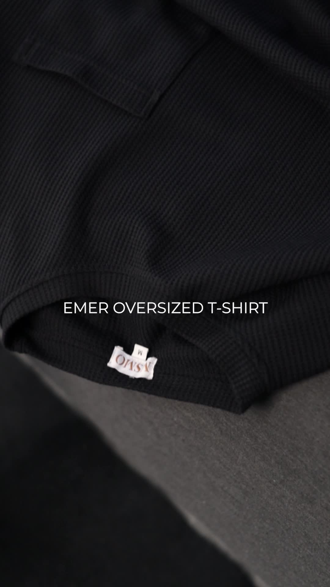 MSMO Men Emer Oversized Waffle Tee Oversized Tee / Atasan Pria Casual / Kaos Polo Pria / Polo Shirt Pria