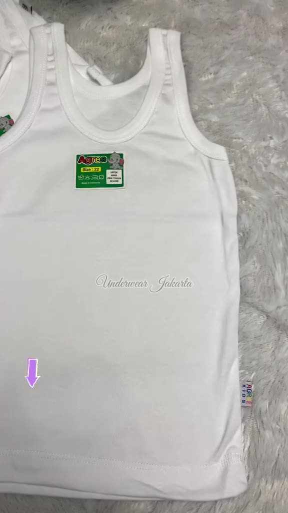 6 PCS Singlet Anak  Putih / Pakaian Kaos Dalam Anak Katun Singlet Anak Agree ST 04 Fashion kaos dalam anak laki