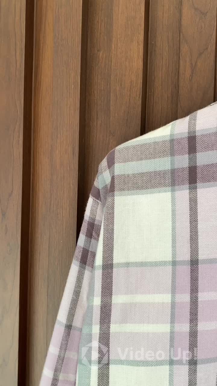 Aqiraa - Kemeja kotak korean style - Baju Katun Flanel Wanita Oversize - Kemeja Wanita Import Atasan Casual Panjang Tartan  Crop