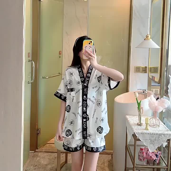 FS Baju Tidur Satin Baju Piyama Tidur Wanita Kekinian N31