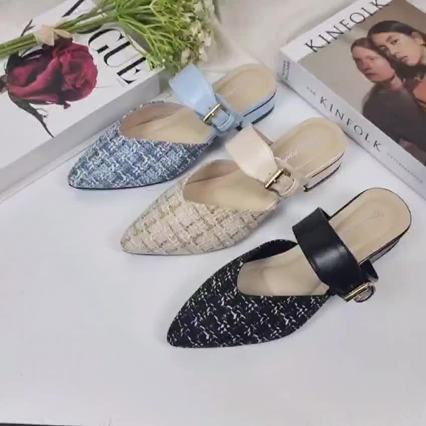 MAXIMUM - Flatshoes Sandal Wanita / Sandal Mules Wanita GRETHA Hak 2-3 cm flat  mules sol Karet