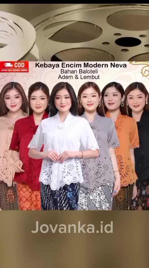 Atasan Kebaya Encim Modern Lengan Pendek Laser Cut Mewah Bahan Baloteli Aneka Warna Cantik | Pakaian Kerja Wisuda Acara Pesta Kondangan Tunangan Akad Nikah Wanita Remaja Dewasa Kekinian Neva