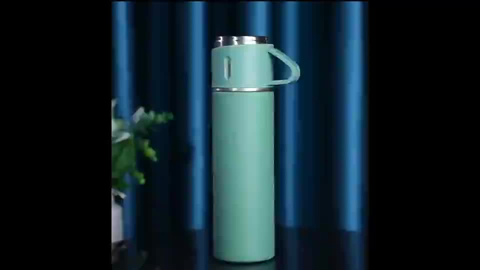 Termos Stainless Steel SUS 304 Anti Korosi 500ml Hitam Biru Hijau Pink Silver Abu-abu Cangkir Souvenir Gift Box Hampers Menjaga Suhu Panas Dingin Hingga 12 Jam Cocok Untuk Air Minum Kantor Sekolah Kuliah Hadiah Kado Elegan Vacuum