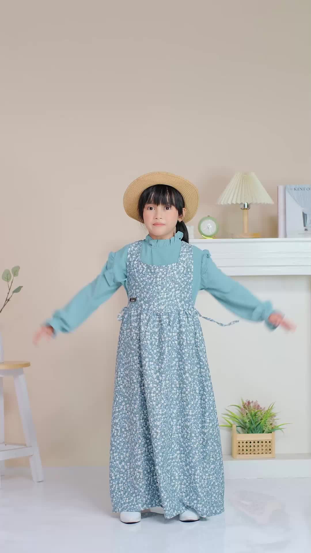 Salma Gamis Over All Pakaian Muslim Anak Perempuan Korean style