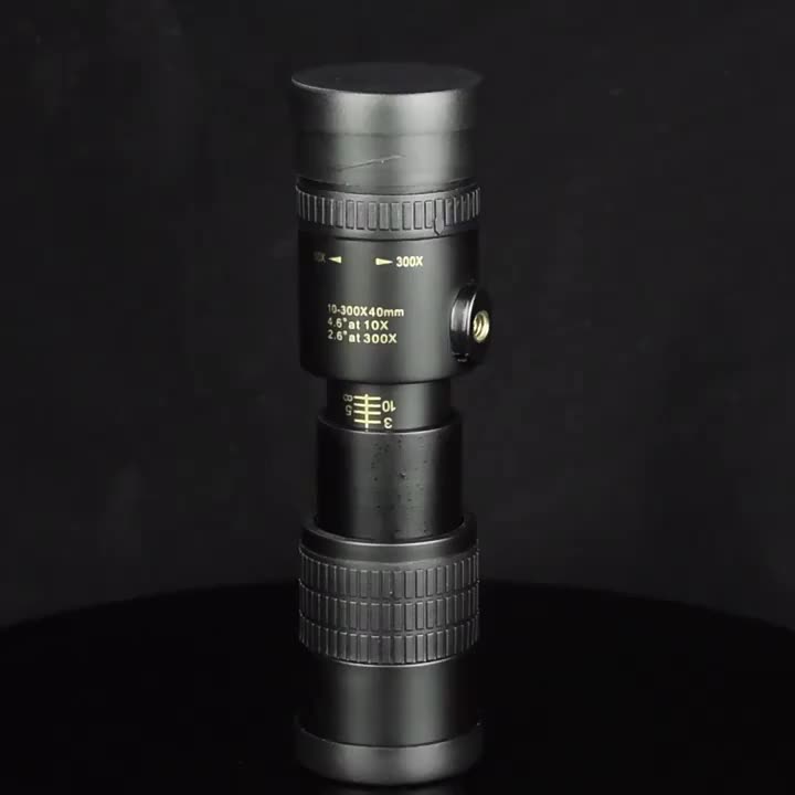 HD Teropong Monocular Telescope 10-300x40 Zoom dengan Tripod dan Holder HP - Lensa Tele HP Zoom - TTVXO FBA44 Portabel untuk Berkemah Untuk telepon iphone android