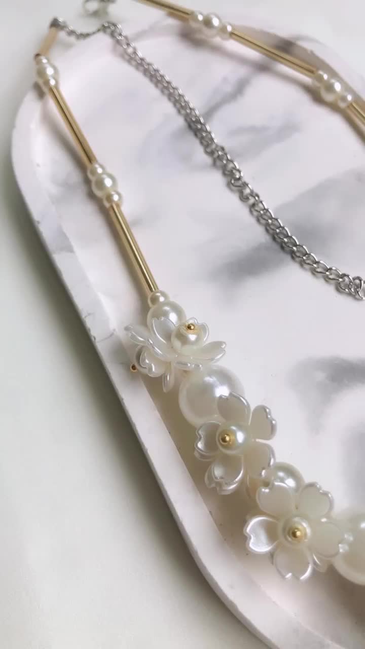 (Part2) FREE BOX Kalung Aesthetics | Kalung OOTD Hijab | Beads Crystal Necklace Handmade