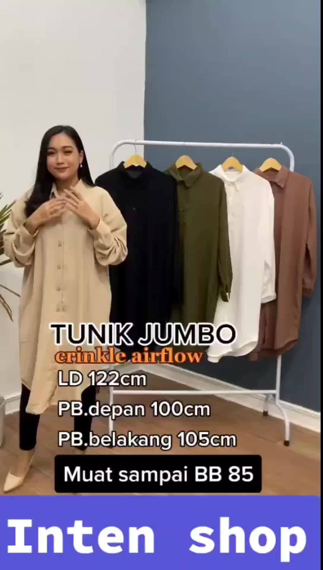 TUNIK OVERSIZE / TUNIK JUMBO CRINKLE AIRFLOW LD 122 Muslim Variasi