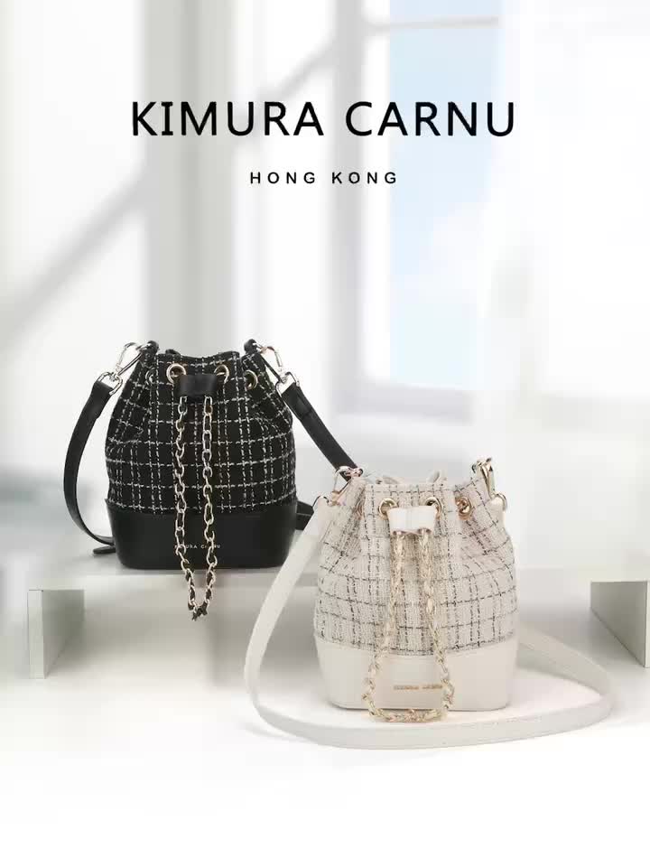IMURA CARNU - Tas Wanita -Tas Selempang Wanita -Tas Rajut -Sling bag #6118 sexy x krem Korean Brown