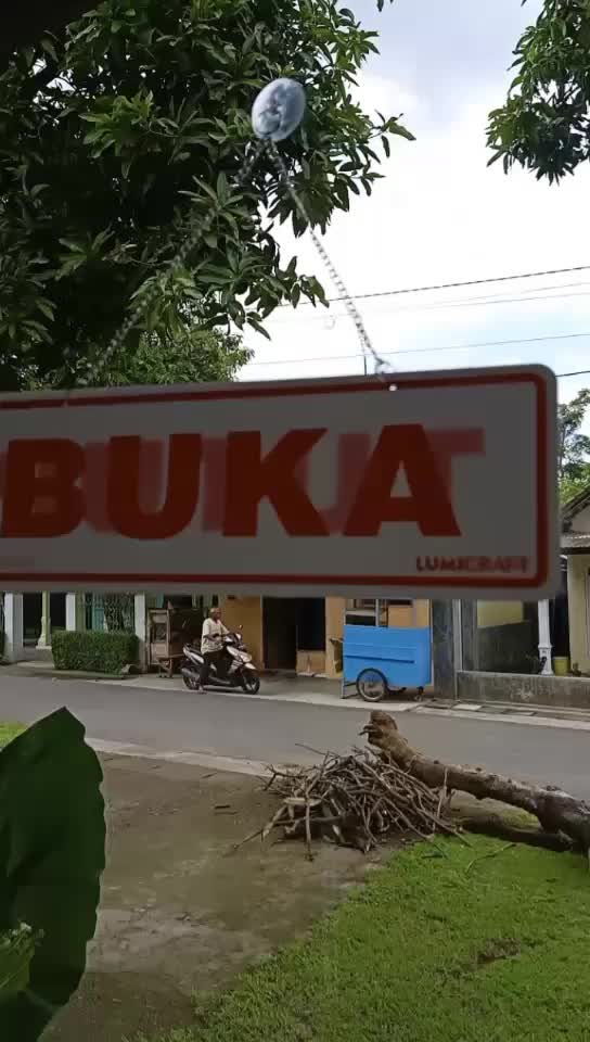 signage open close 30 x 10 cm akrilik buka tutup bolak balik Merah Putih Dipasang di Dinding Acrylic