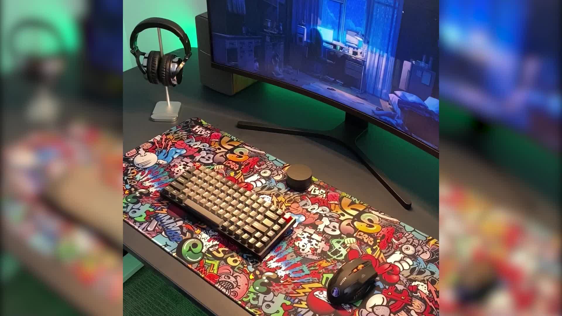 TaffGO Gaming Mouse Pad Street Grafitti Desk Mat 300 x 250 x 3 mm - EI25 Computer