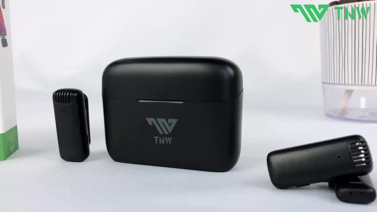 TNW X9 Wireless Microphone Mikrofon Nirkabel Lavalier Microphone dengan Kotak Pengisian Daya Mini Mic untuk Ponsel Livestreaming Vlog