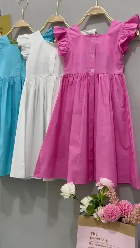 Leia - Gaun Anak Perempuan Polos/ Dress Anak Polos Katun Import Usia 3-7 Tahun