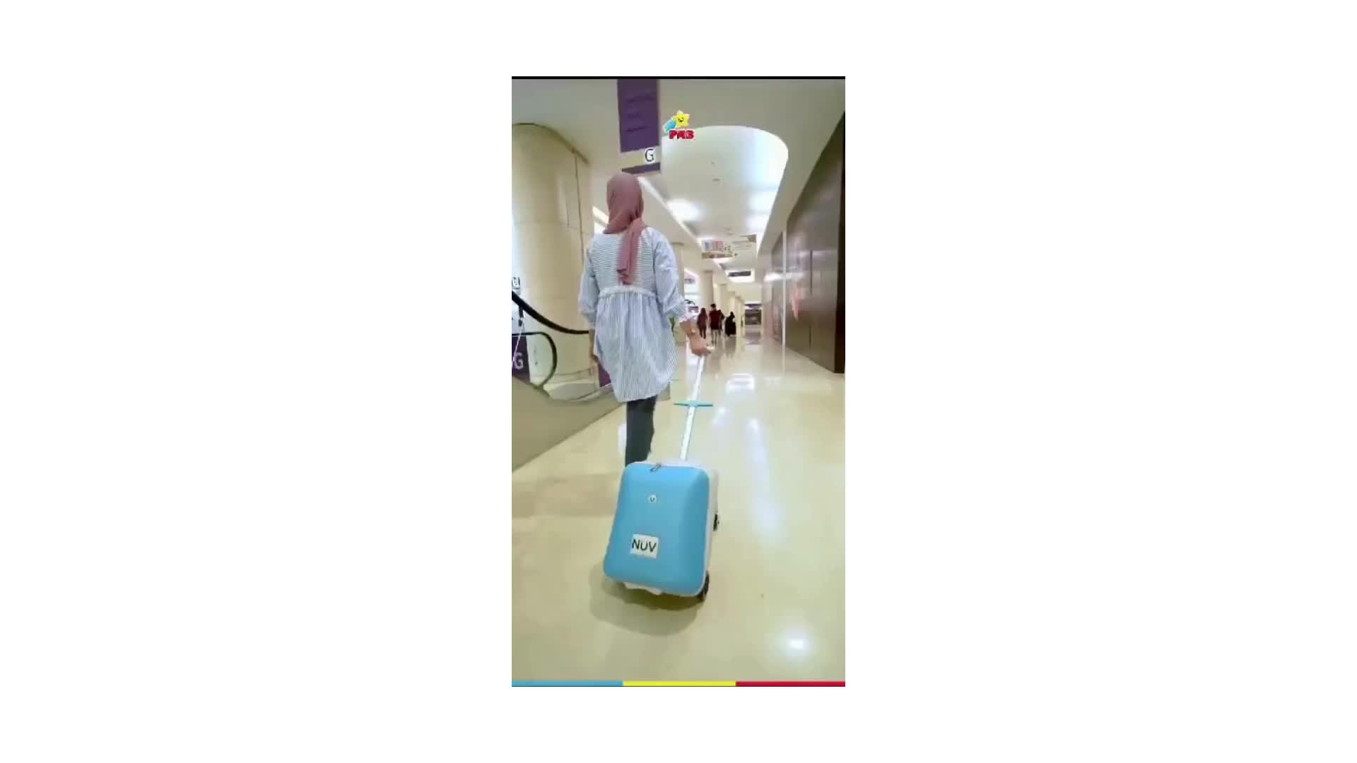 Koper Travel Bisa Dinaiki Anak PMB LUGGAGE NUV S968 SMART TRAVEL WITH NUV S 968 Pink