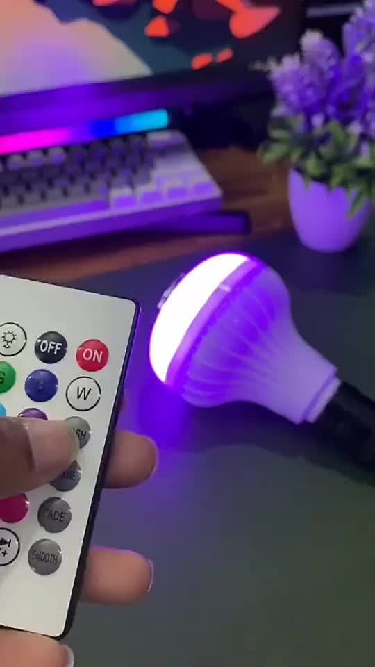 LED Music Bulb Bohlam Music RGB Speaker Bluetooth colorful lampu\lampu kamar aesthetic\barang unik aesthetic\speaker bluetoothl\lampu led kamar hiasan kamar aesthetic\ bass lamp speakers lighting Wireless Monitor Pc