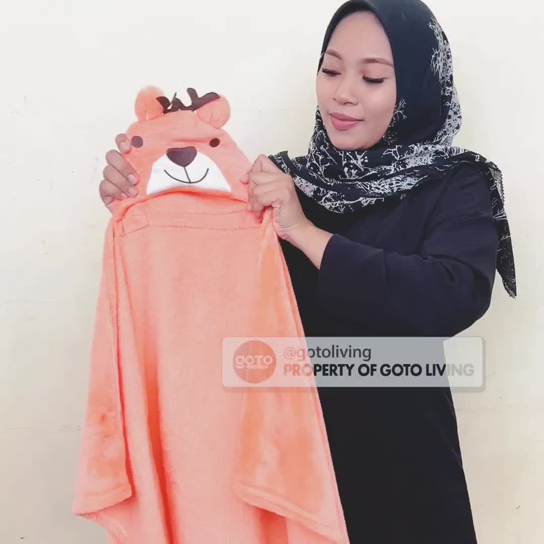 Goto [COD] Kyowo Blanket Baby Handuk Selimut Bayi Bulu Tebal Karakter Lucu